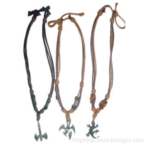 Fashionable Choker with Leather Rope